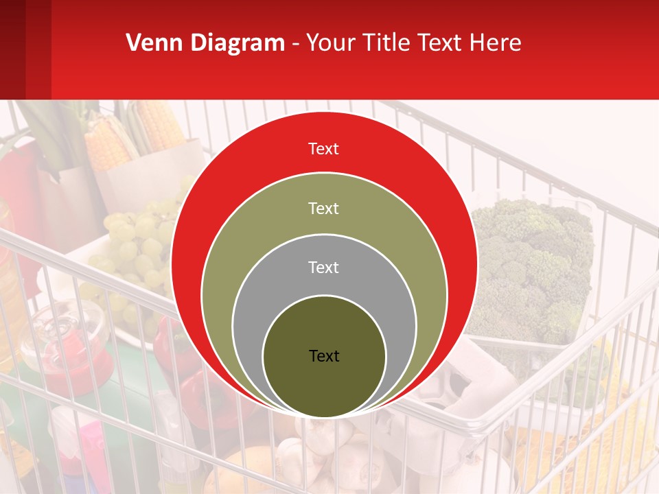 A Shopping Cart Filled With Lots Of Fresh Fruits And Vegetables PowerPoint Template