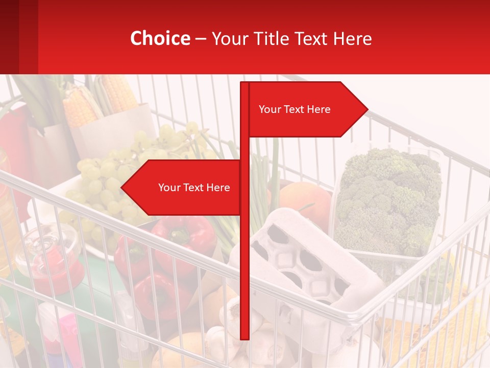 A Shopping Cart Filled With Lots Of Fresh Fruits And Vegetables PowerPoint Template