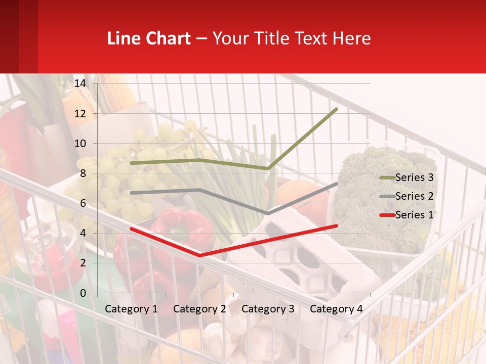 A Shopping Cart Filled With Lots Of Fresh Fruits And Vegetables PowerPoint Template