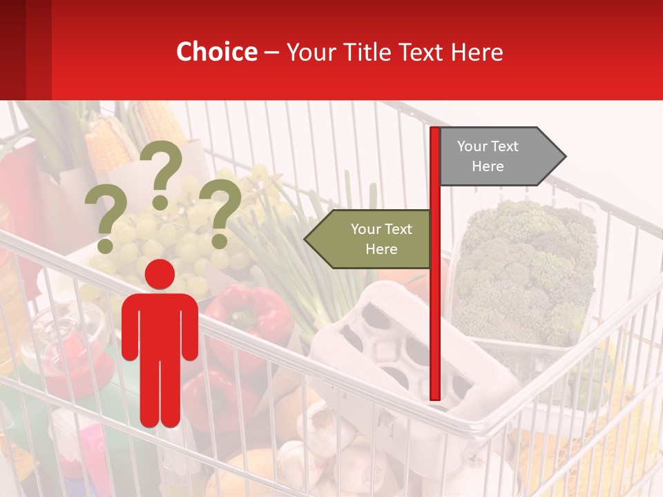 A Shopping Cart Filled With Lots Of Fresh Fruits And Vegetables PowerPoint Template