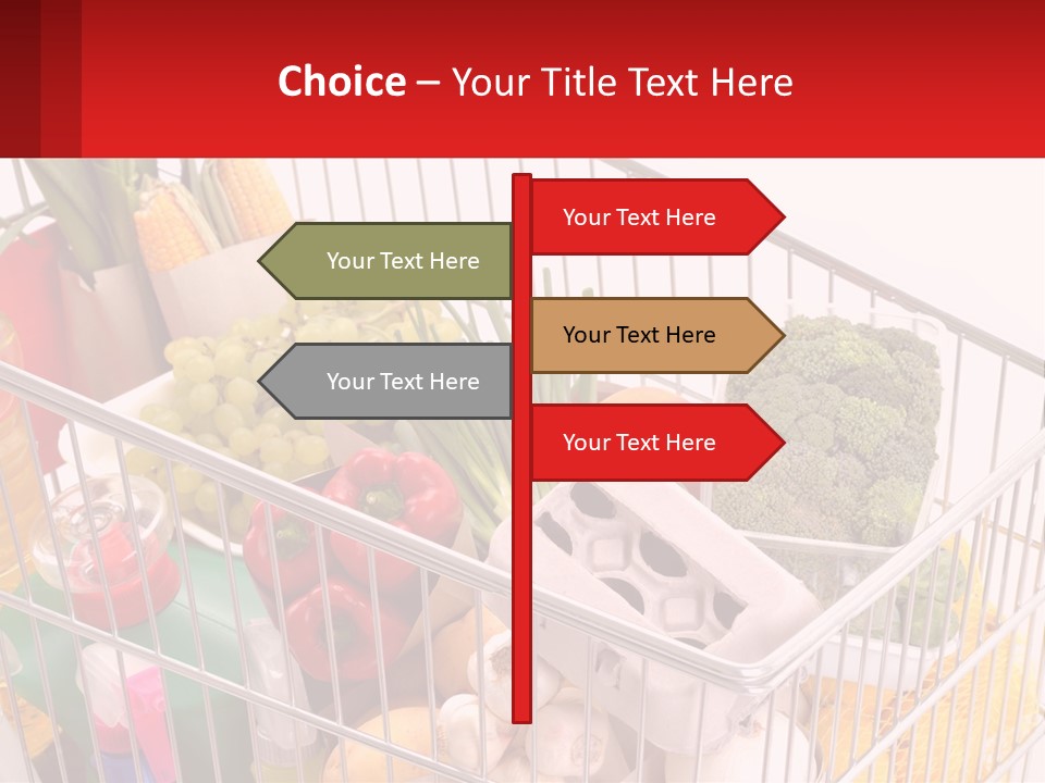 A Shopping Cart Filled With Lots Of Fresh Fruits And Vegetables PowerPoint Template