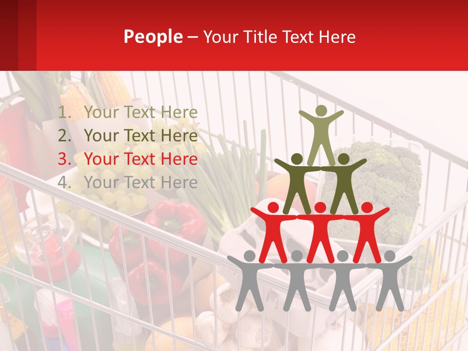 A Shopping Cart Filled With Lots Of Fresh Fruits And Vegetables PowerPoint Template