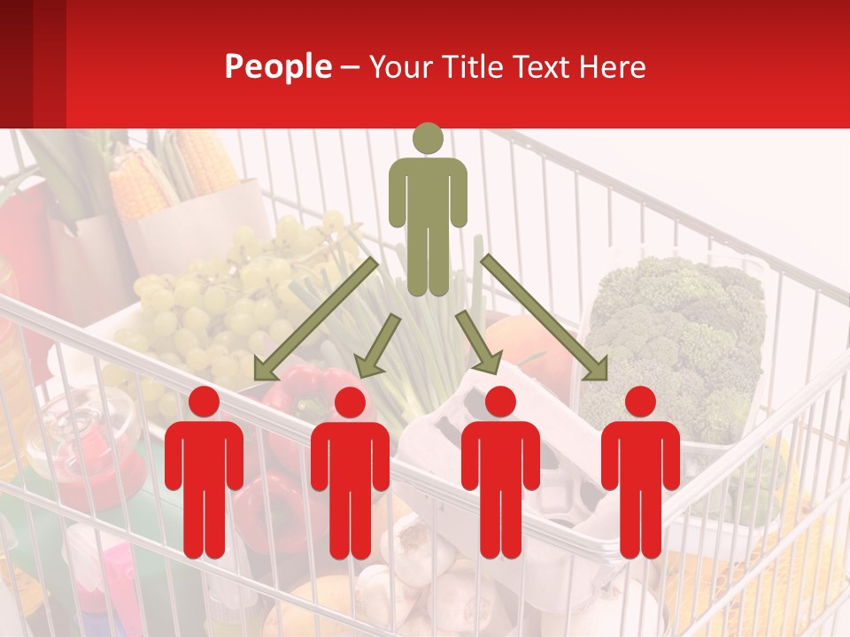 A Shopping Cart Filled With Lots Of Fresh Fruits And Vegetables PowerPoint Template