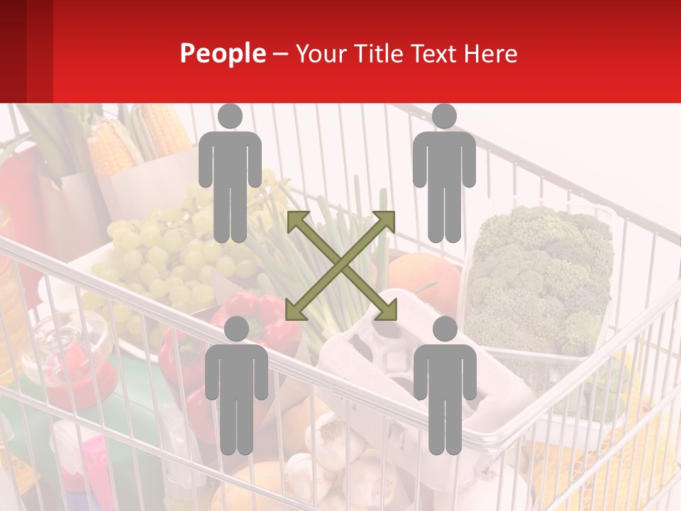 A Shopping Cart Filled With Lots Of Fresh Fruits And Vegetables PowerPoint Template