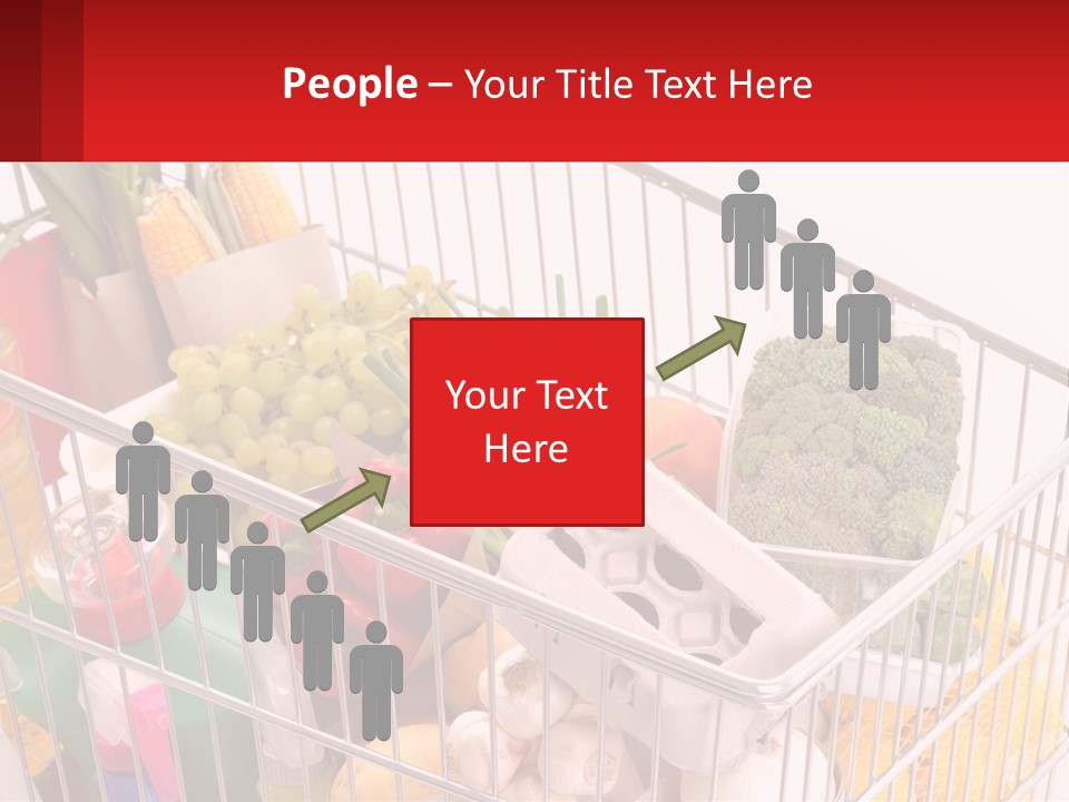 A Shopping Cart Filled With Lots Of Fresh Fruits And Vegetables PowerPoint Template