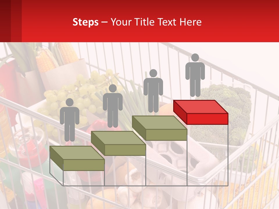 A Shopping Cart Filled With Lots Of Fresh Fruits And Vegetables PowerPoint Template