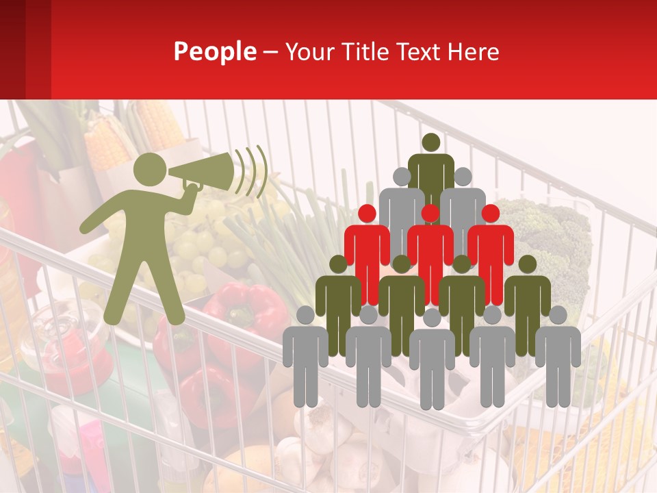 A Shopping Cart Filled With Lots Of Fresh Fruits And Vegetables PowerPoint Template
