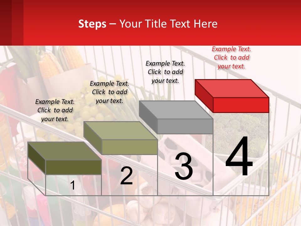 A Shopping Cart Filled With Lots Of Fresh Fruits And Vegetables PowerPoint Template