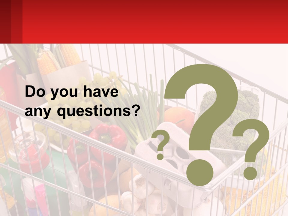 A Shopping Cart Filled With Lots Of Fresh Fruits And Vegetables PowerPoint Template
