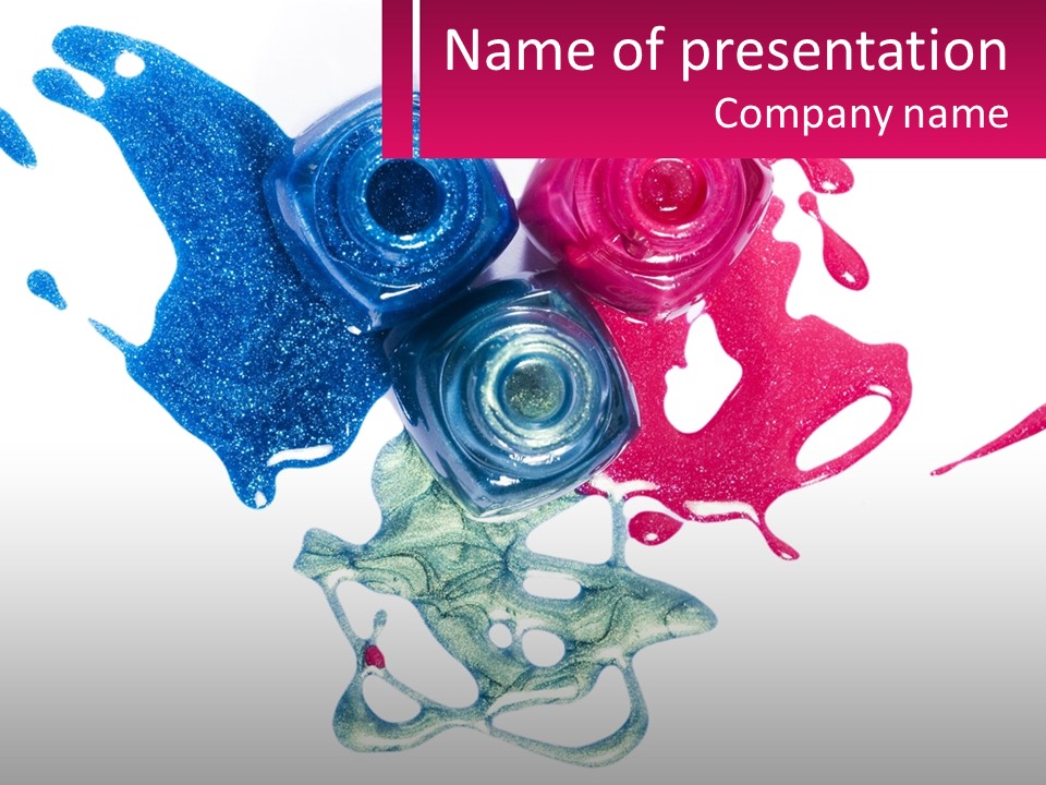 A Group Of Colorful Nail Polishes On Top Of Each Other PowerPoint Template