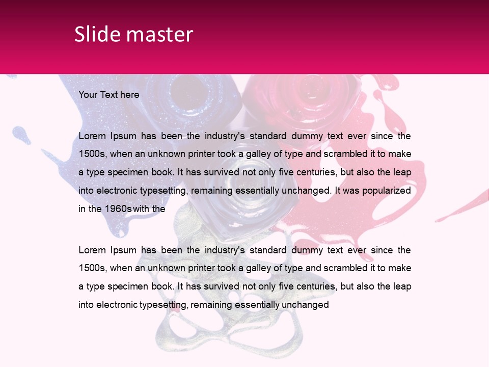 A Group Of Colorful Nail Polishes On Top Of Each Other PowerPoint Template