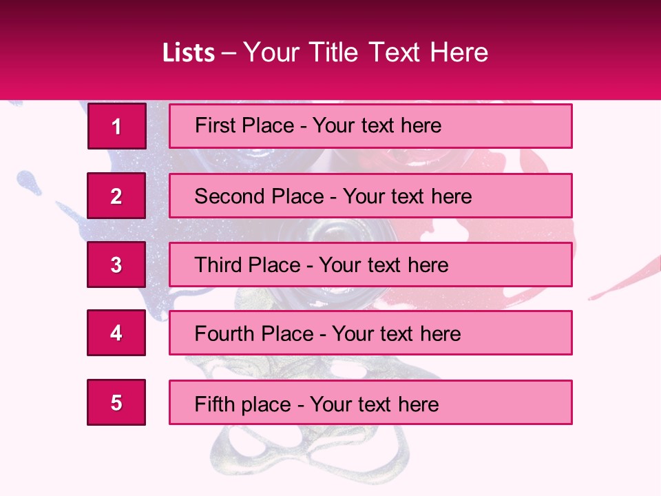 A Group Of Colorful Nail Polishes On Top Of Each Other PowerPoint Template