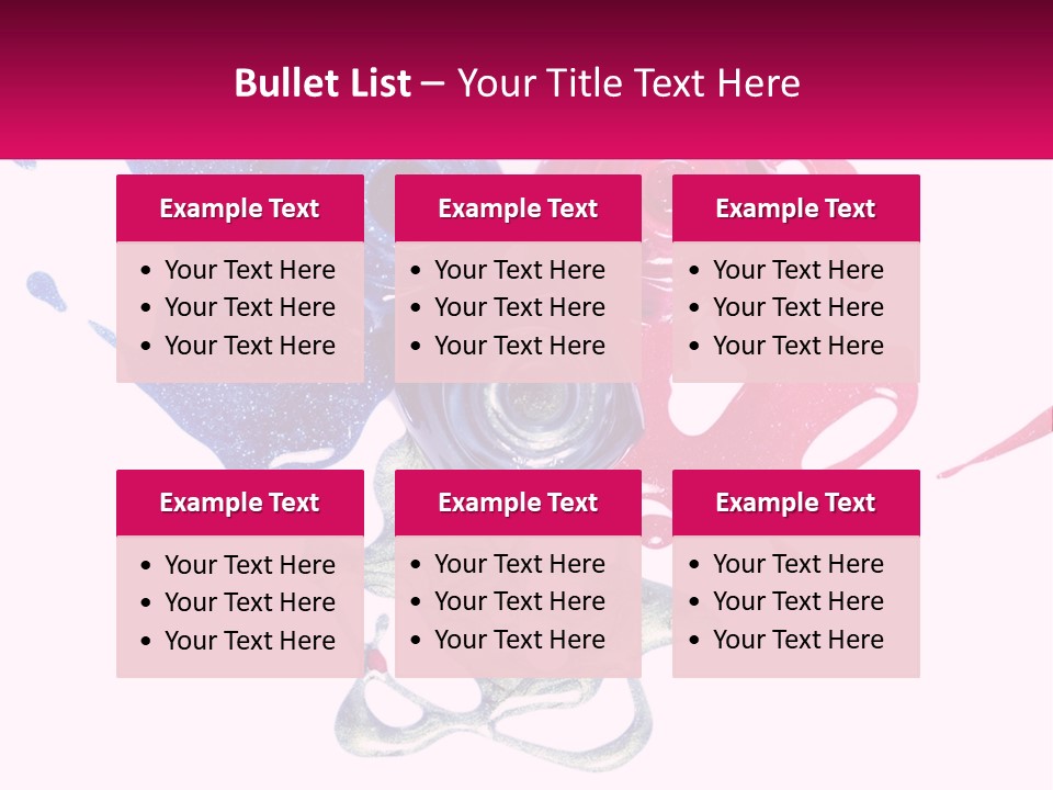 A Group Of Colorful Nail Polishes On Top Of Each Other PowerPoint Template