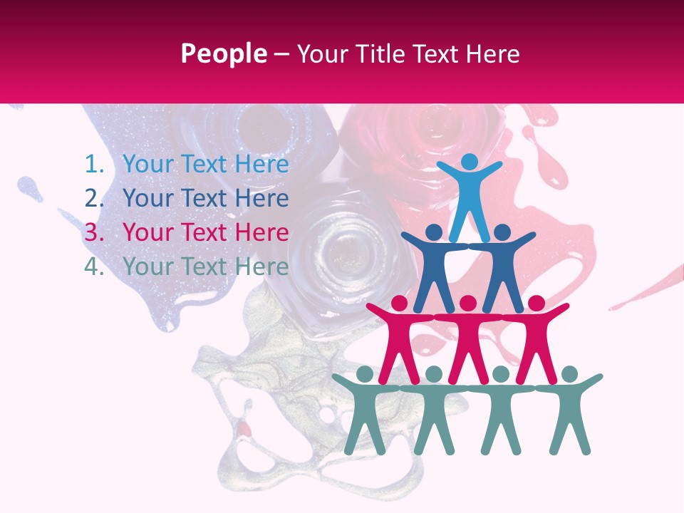 A Group Of Colorful Nail Polishes On Top Of Each Other PowerPoint Template