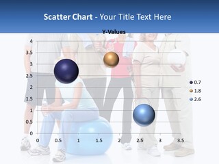 A Group Of People Standing Around A Blue Ball PowerPoint Template