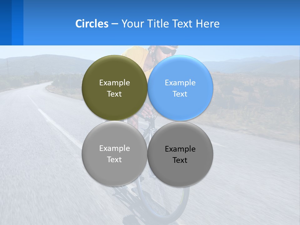 A Man Riding A Bike Down A Road PowerPoint Template