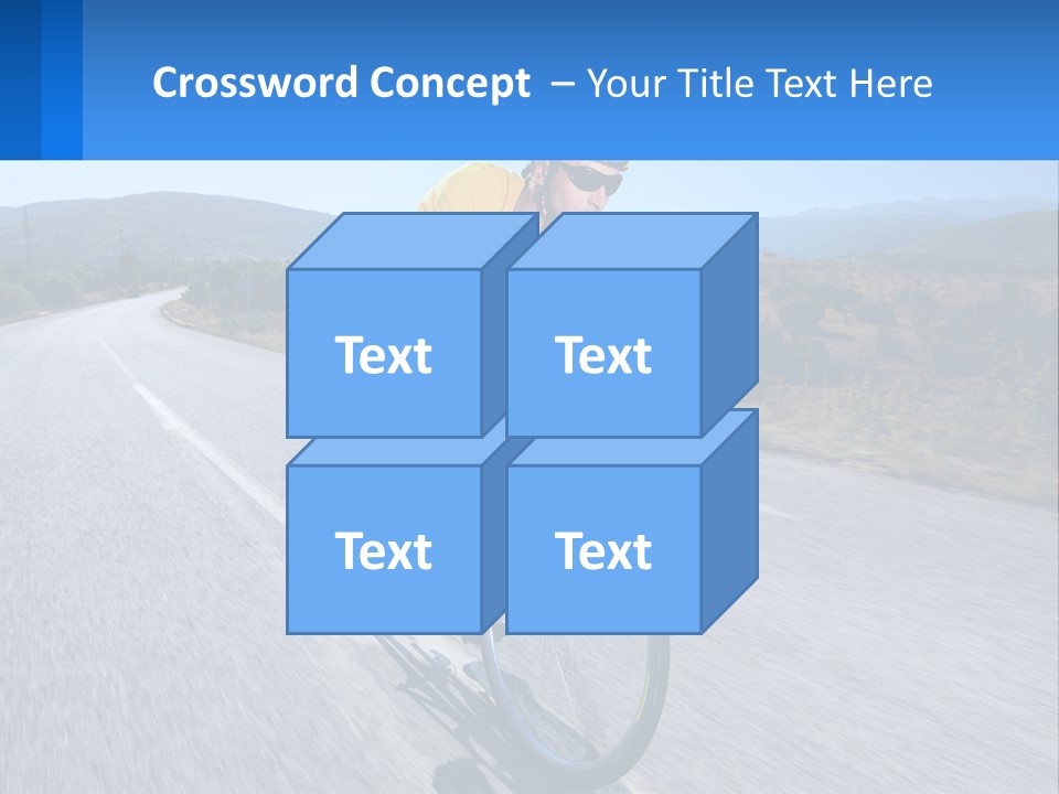 A Man Riding A Bike Down A Road PowerPoint Template