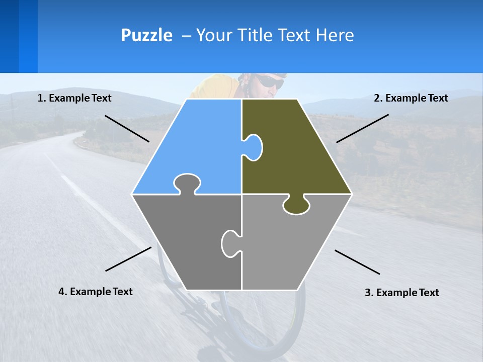 A Man Riding A Bike Down A Road PowerPoint Template