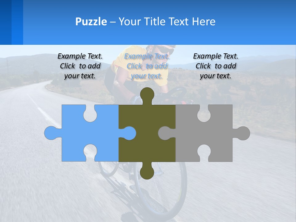 A Man Riding A Bike Down A Road PowerPoint Template