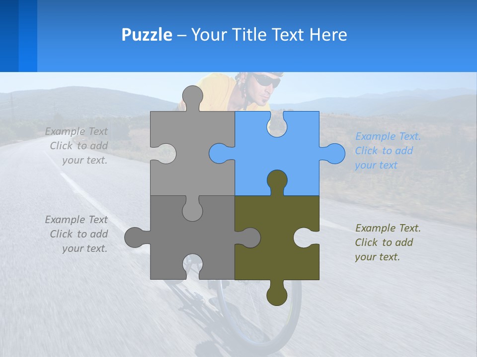 A Man Riding A Bike Down A Road PowerPoint Template