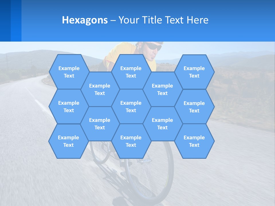 A Man Riding A Bike Down A Road PowerPoint Template