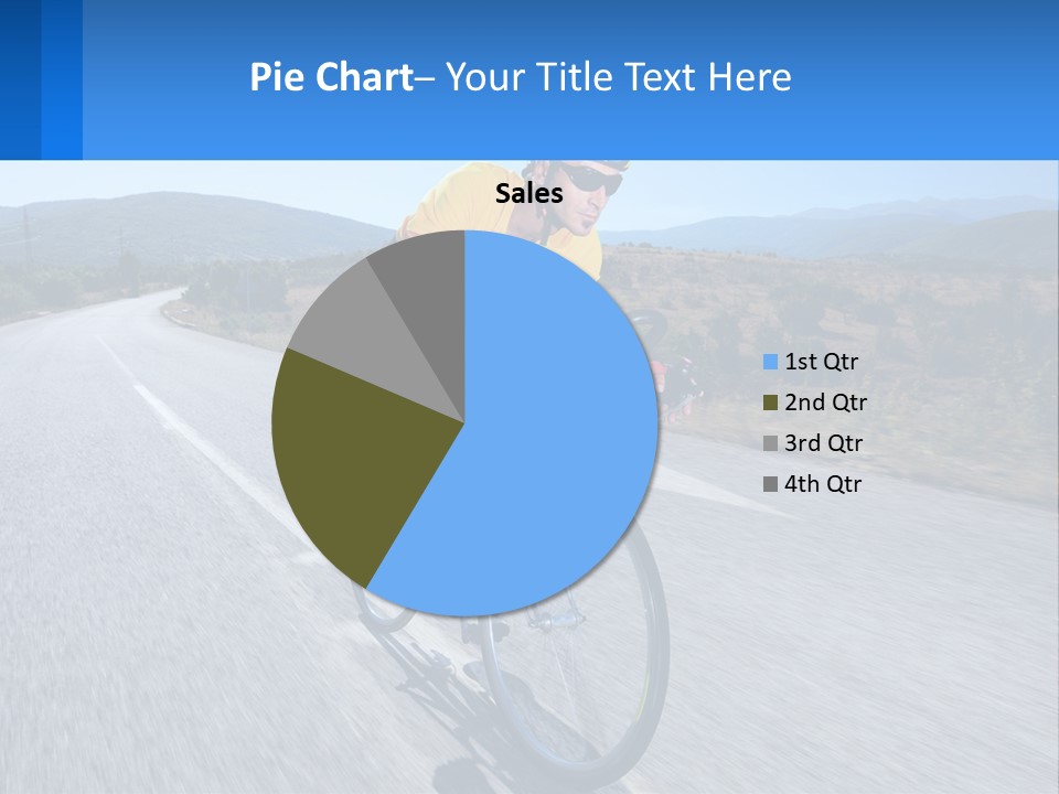 A Man Riding A Bike Down A Road PowerPoint Template