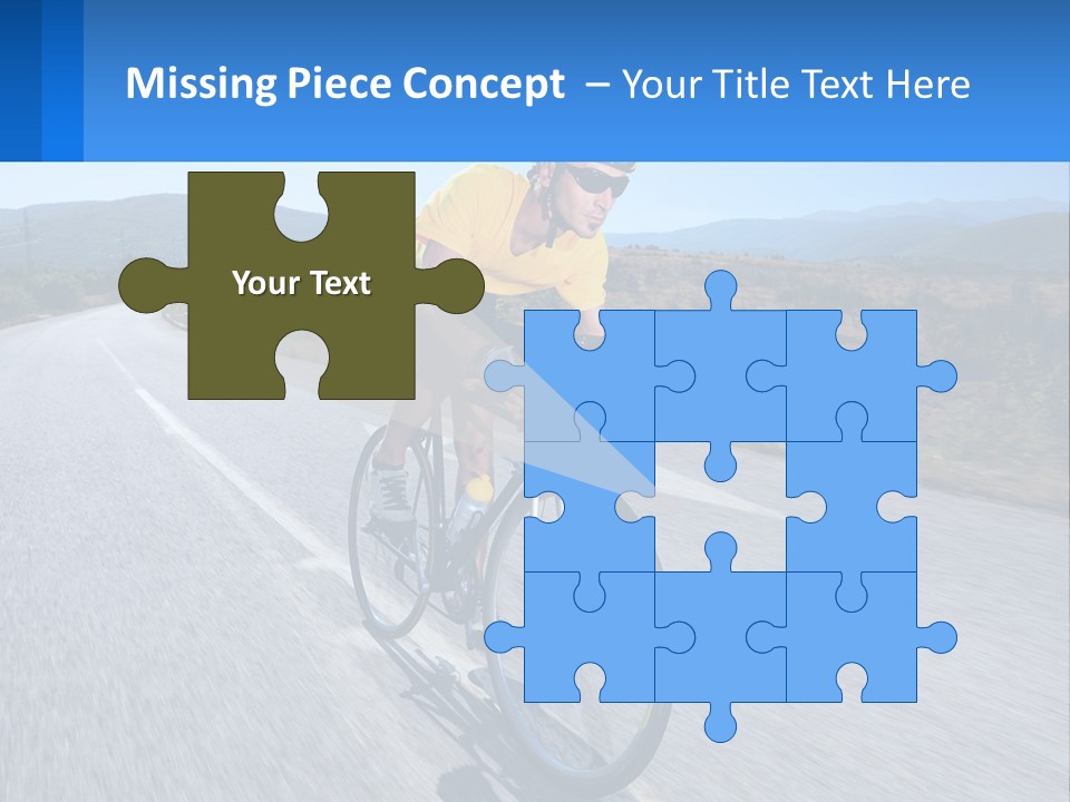 A Man Riding A Bike Down A Road PowerPoint Template