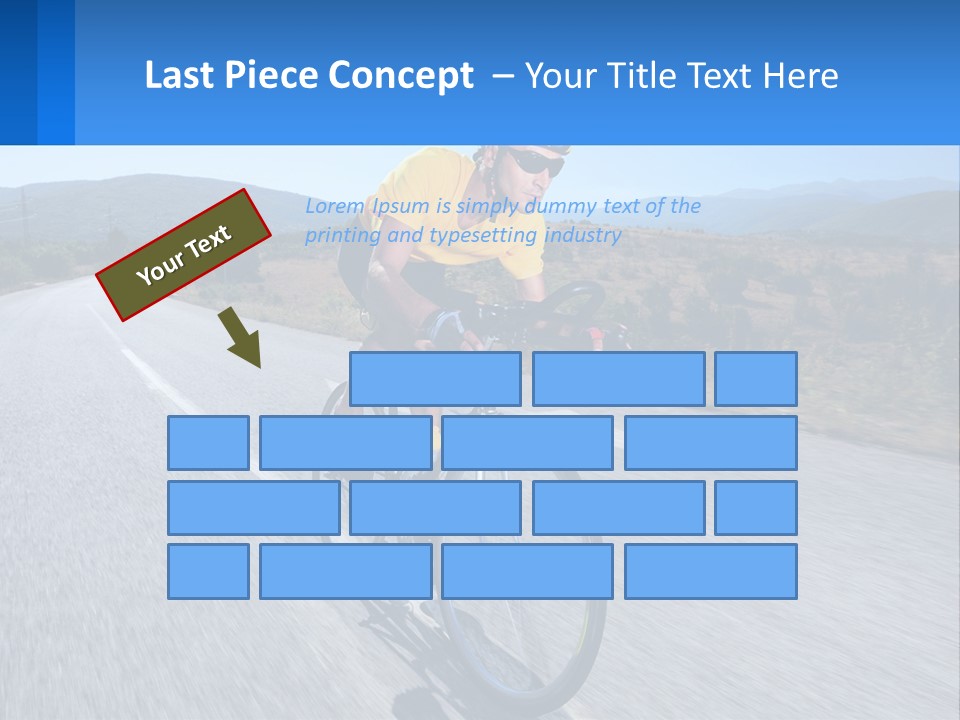 A Man Riding A Bike Down A Road PowerPoint Template