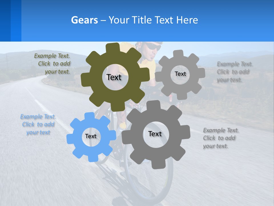 A Man Riding A Bike Down A Road PowerPoint Template