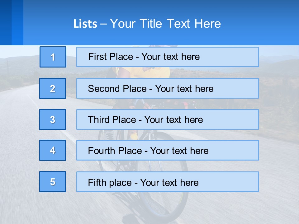 A Man Riding A Bike Down A Road PowerPoint Template