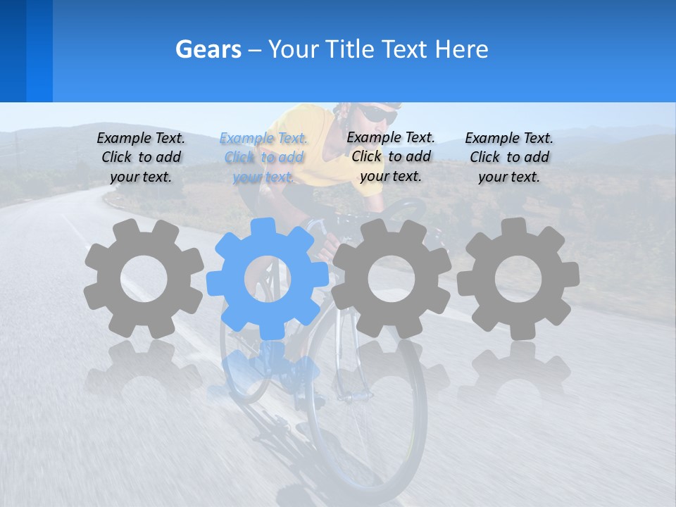 A Man Riding A Bike Down A Road PowerPoint Template