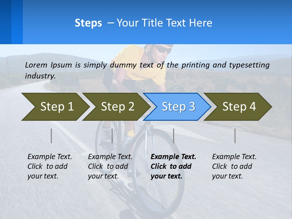 A Man Riding A Bike Down A Road PowerPoint Template