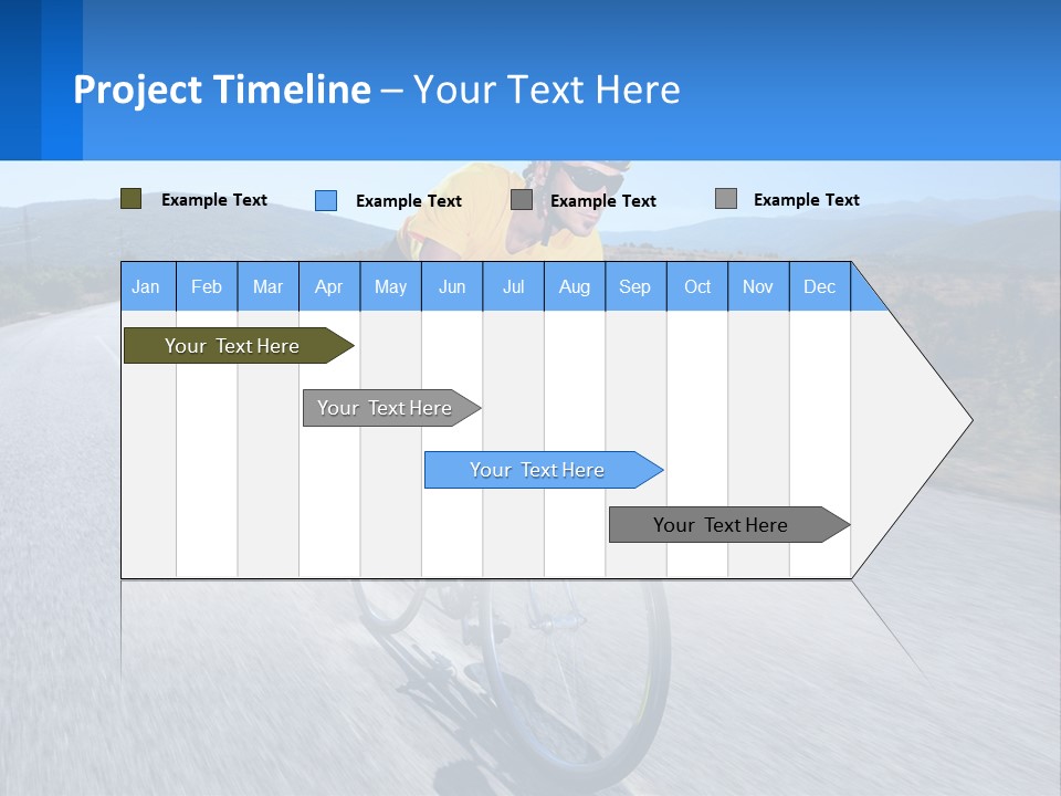 A Man Riding A Bike Down A Road PowerPoint Template