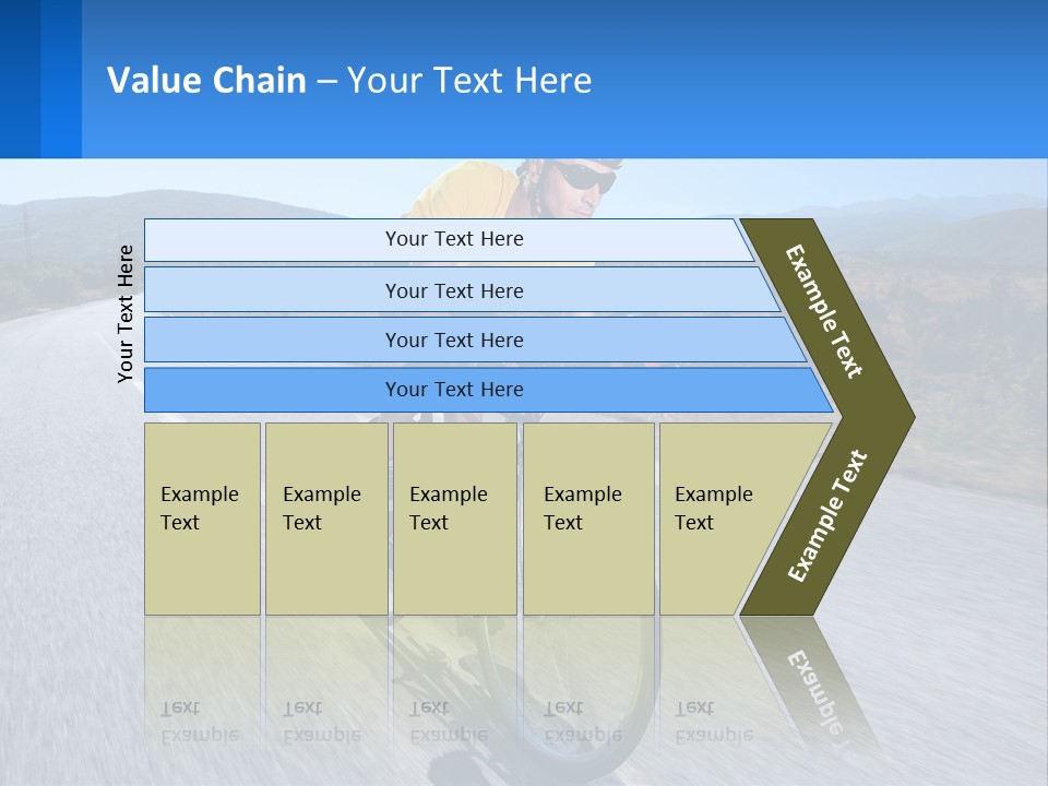A Man Riding A Bike Down A Road PowerPoint Template