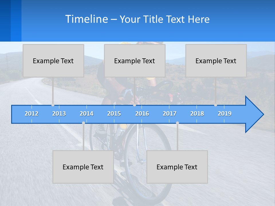 A Man Riding A Bike Down A Road PowerPoint Template