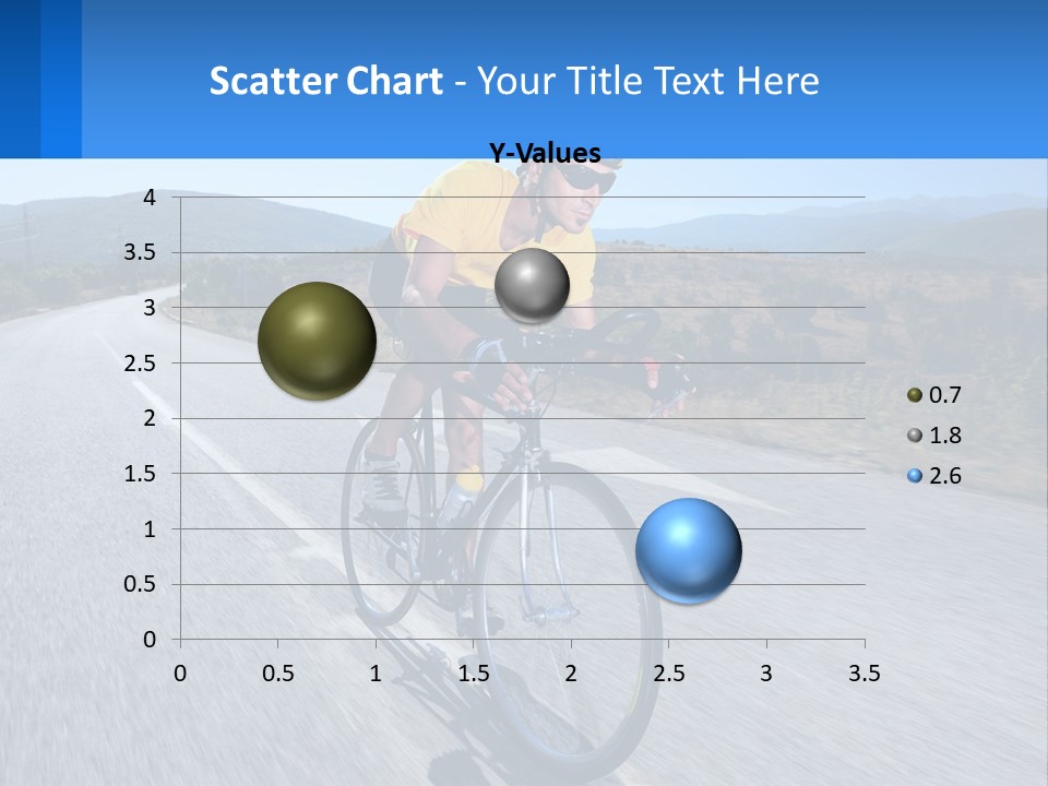 A Man Riding A Bike Down A Road PowerPoint Template