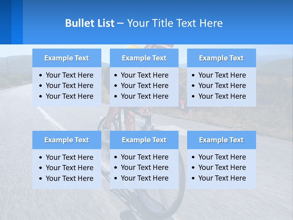 A Man Riding A Bike Down A Road PowerPoint Template