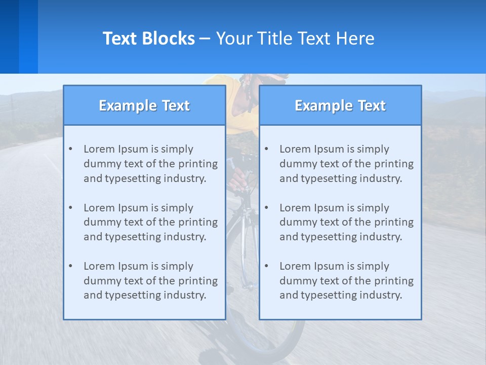 A Man Riding A Bike Down A Road PowerPoint Template