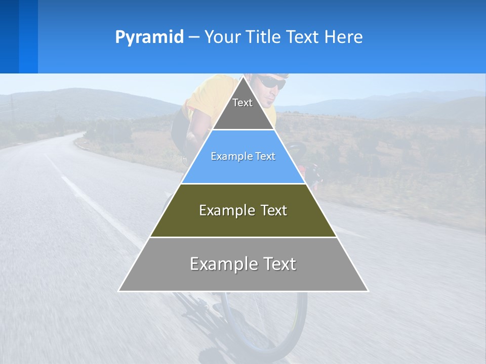 A Man Riding A Bike Down A Road PowerPoint Template