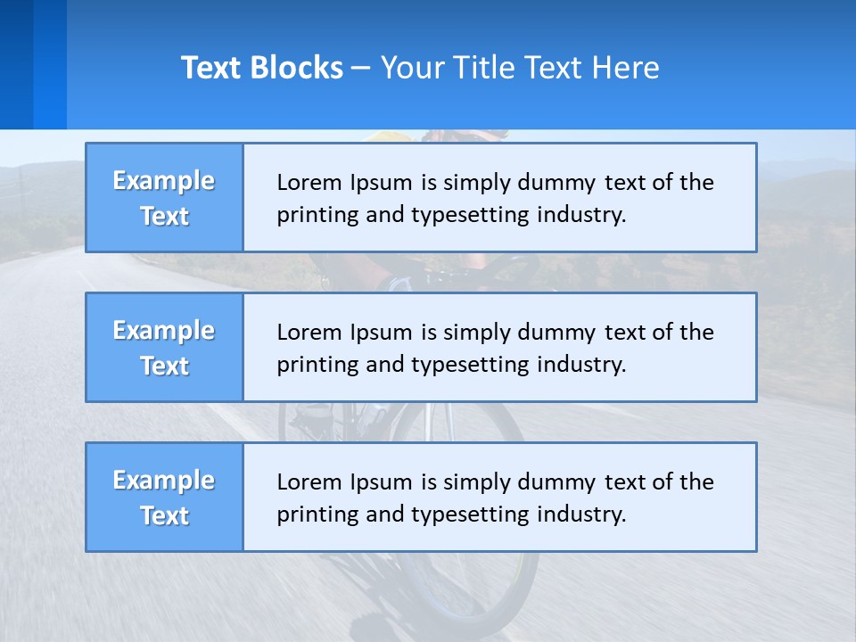A Man Riding A Bike Down A Road PowerPoint Template