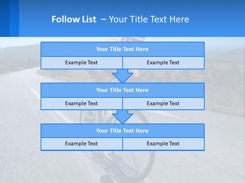 A Man Riding A Bike Down A Road PowerPoint Template