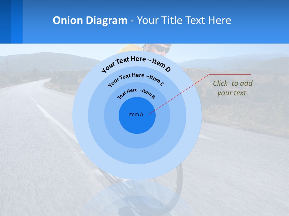 A Man Riding A Bike Down A Road PowerPoint Template