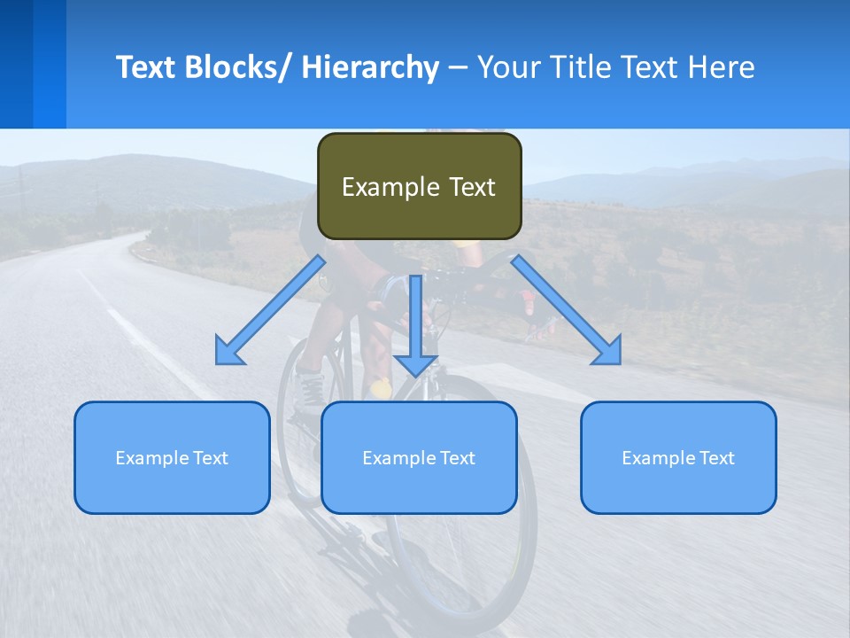 A Man Riding A Bike Down A Road PowerPoint Template