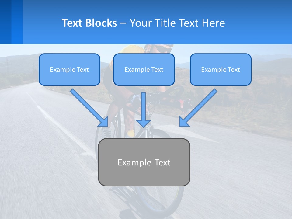A Man Riding A Bike Down A Road PowerPoint Template