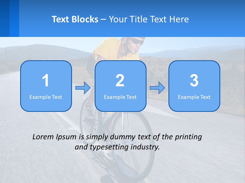 A Man Riding A Bike Down A Road PowerPoint Template