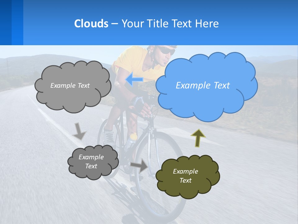 A Man Riding A Bike Down A Road PowerPoint Template