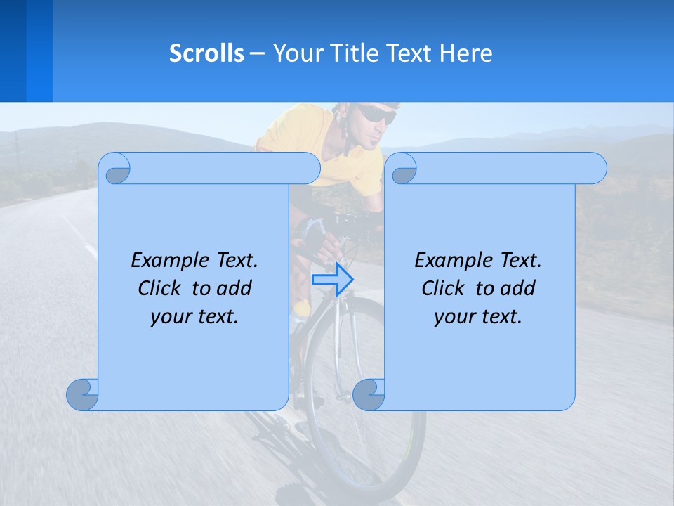 A Man Riding A Bike Down A Road PowerPoint Template