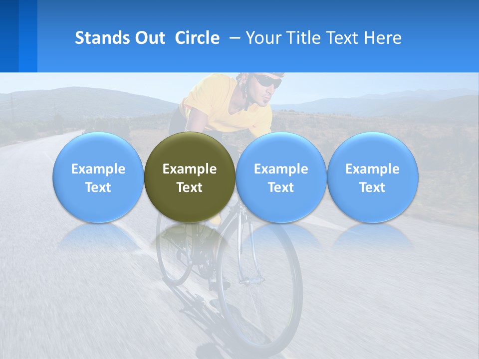 A Man Riding A Bike Down A Road PowerPoint Template