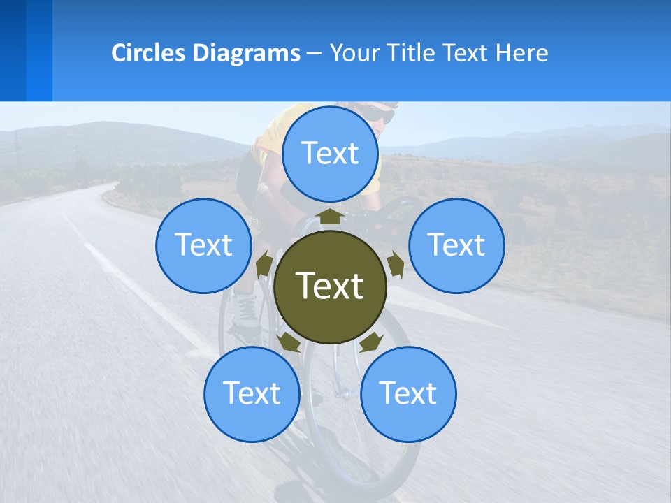 A Man Riding A Bike Down A Road PowerPoint Template