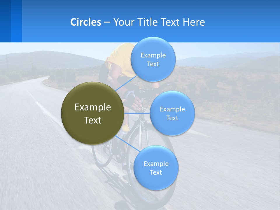 A Man Riding A Bike Down A Road PowerPoint Template